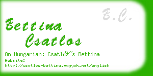 bettina csatlos business card